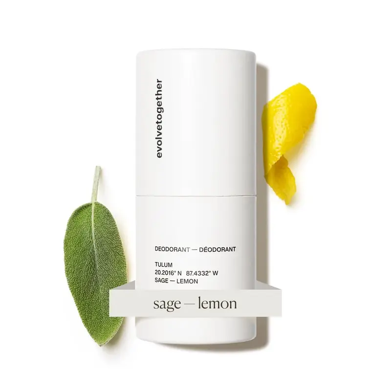 evolvetogether Déodorant Naturel Sans Aluminium – Citron-Sauge-Patchouli | Vegan, Cruelty-Free, Sans Bicarbonate | Fabriqué aux États-Unis (Tulum) 1,69 oz
