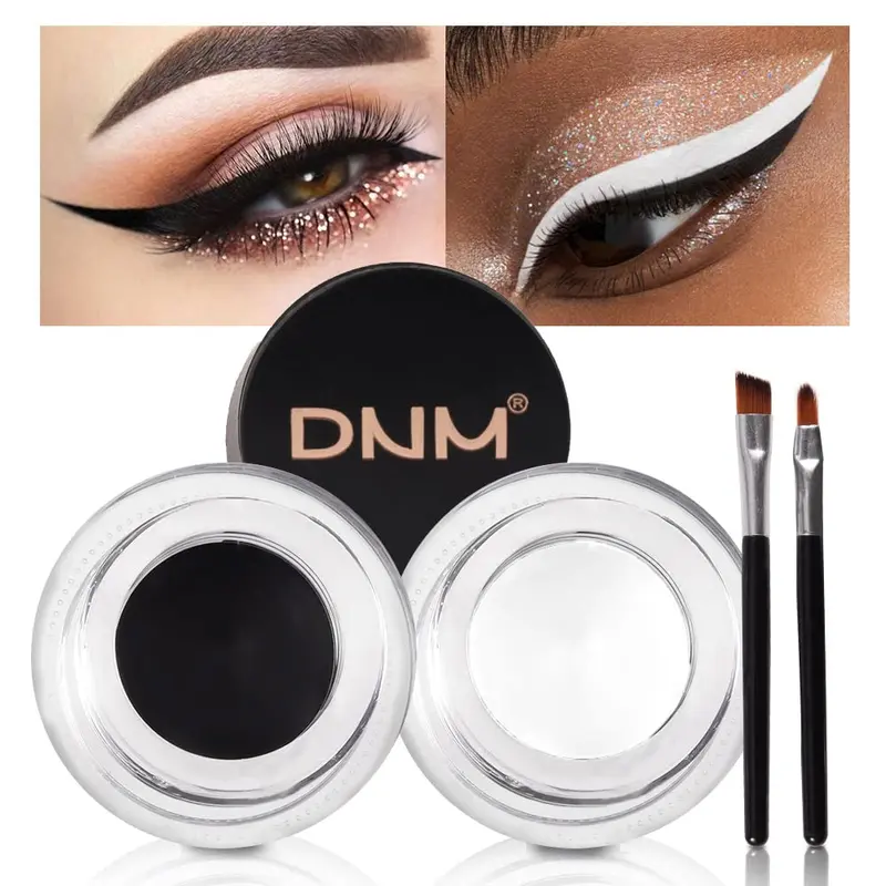 evpct 2 en 1 Stylo Gel Yeux Noir et Blanc — Waterproof et Anti-Bavure | Kit Sourcils et Maquillage par evpct