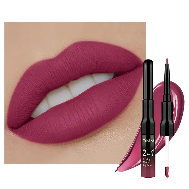 evpct - Ensemble Crayon Contour Lèvres Rose Plum et Teinte Liquide Mate, Longue Tenue et Résistant à l'Eau (24 h)