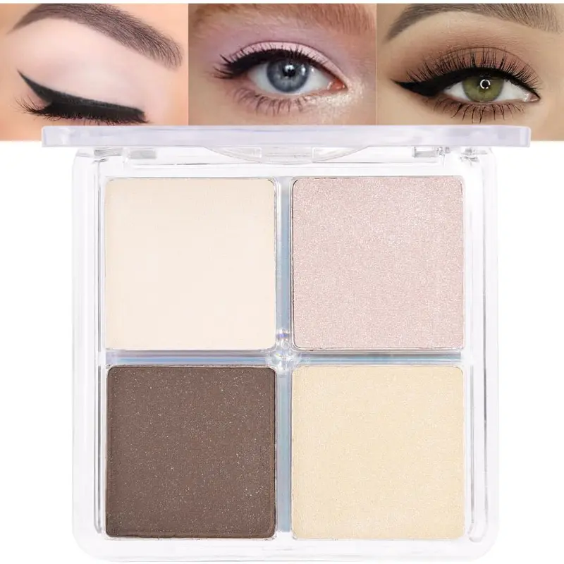 evpct Palette Quatre Ombres – Neutre-Champagne, Beige et Cocoa | Pailleté, Végan et Non testé sur animaux