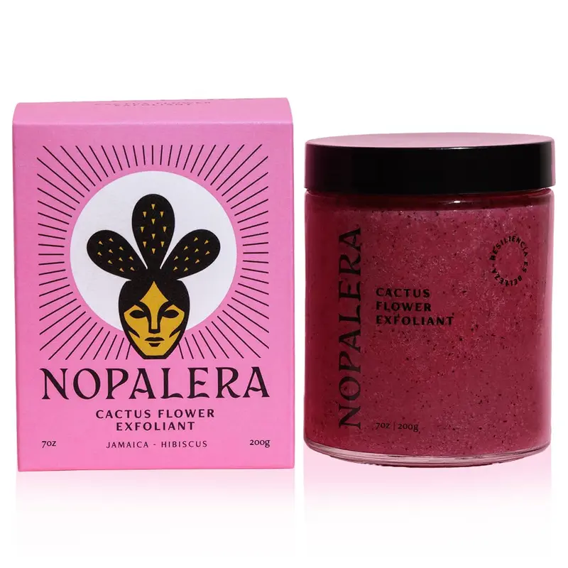 Exfoliant Hibiscus et Fleur de Cactus Nopalera – Gommage 3-en-1 pour Visage et Corps, Végan, Sans Cruauté, Parfum Floral Naturel, Sans Colorants, 170 g