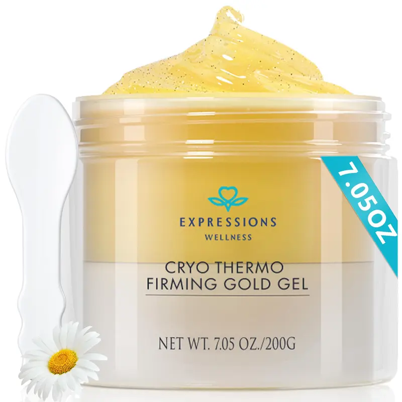 EXPRESSIONS WELLNESS Gel Thermique Raffermissant pour Corps – Or Nano Anti-Cellulite, 200 g