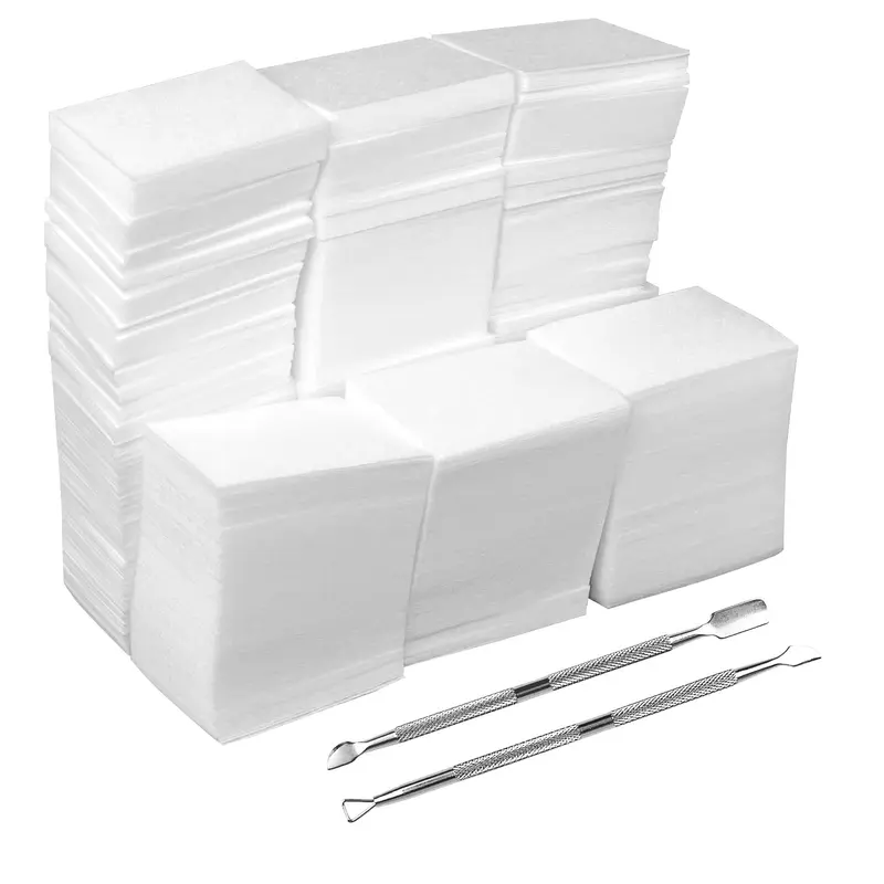 eyxformula – 1000 lingettes sans peluches pour ongles + 2 poussoirs cuticule – tampons coton absorbants pour manucure