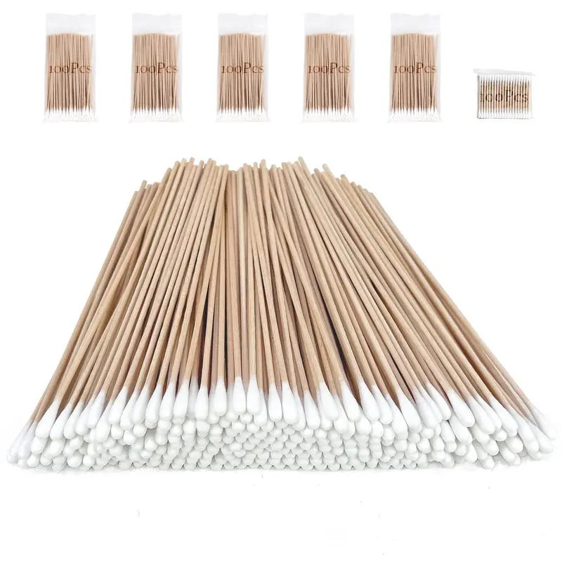 Eyxformula Lot de 600 Bâtonnets Coton 6 Pouces – Bâtons Bambou FSC Robustes pour Nettoyage Précis, Soin des Oreilles de Chiens, Arts et Maquillage