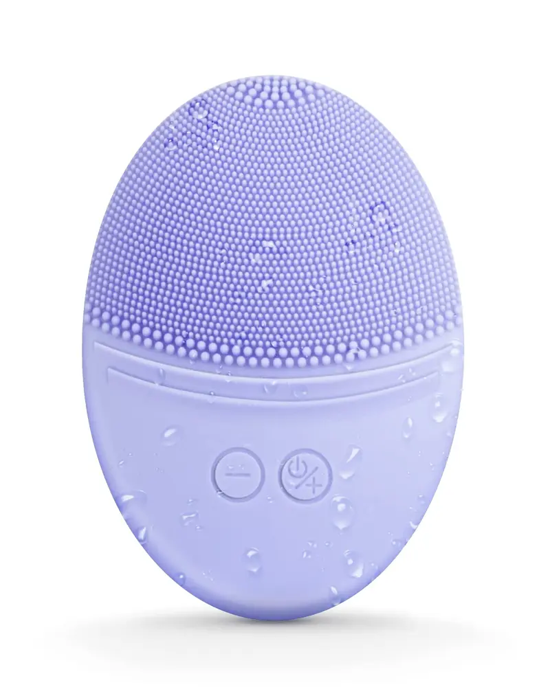 EZBASICS – Brosse visage silicone ultra-hygiénique, étanche IPX7, recharge par induction, 5 vitesses (Violet)