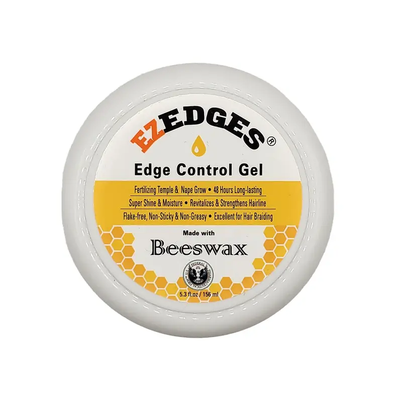 EZEDGE Edge Control Gel à la cire d'abeille (5,3 oz) – Brillance, Tenue et Soin des Pointes