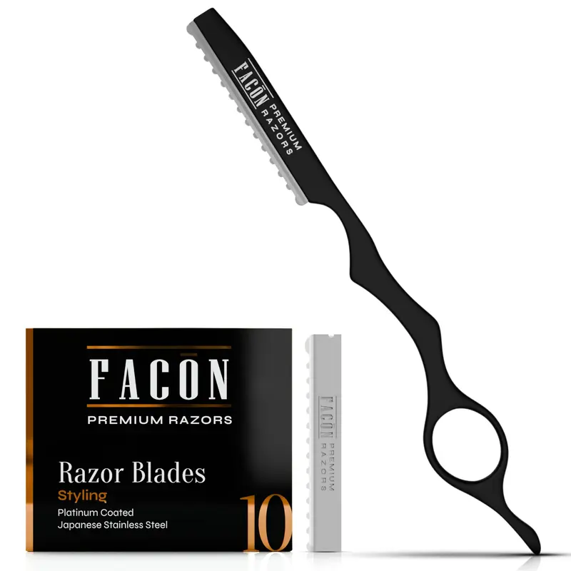 FACON Faether Rasoir Cheveux – Kit Professionnel avec 11 Lames Remplaçables