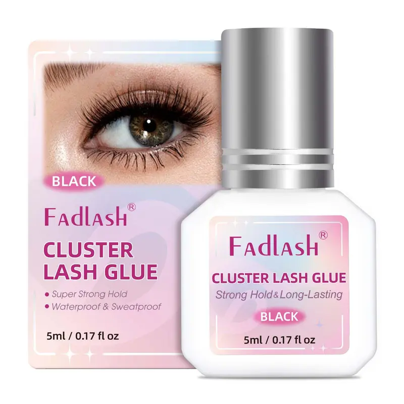 FADLASH Colle Lash Cluster Noire – Séchage 2-3 s, Waterproof, Tenue jusqu’à 2 semaines (5 ml)