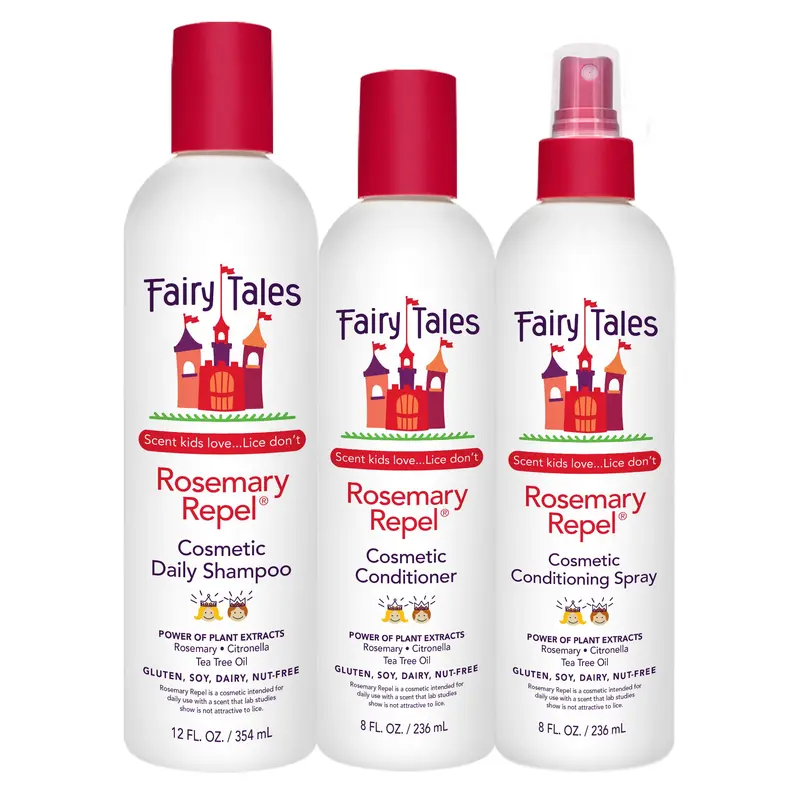 Fairy Tales Rosemary Repel – Shampoing quotidien pour enfants, Après-shampoing et Spray conditionnant – Trio parfumé et sans sulfates