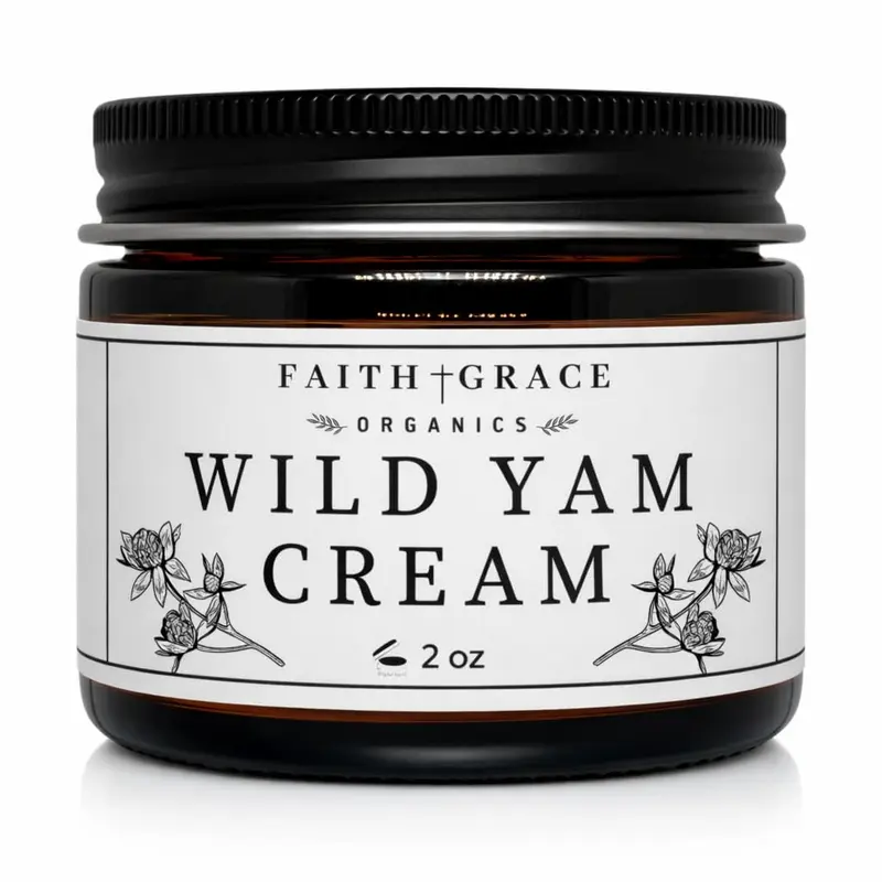 Faith and Grace Organics Crème d'igname sauvage pour femmes — équilibre hormonal naturel, SPM et périménopause — 2 oz (56 g)