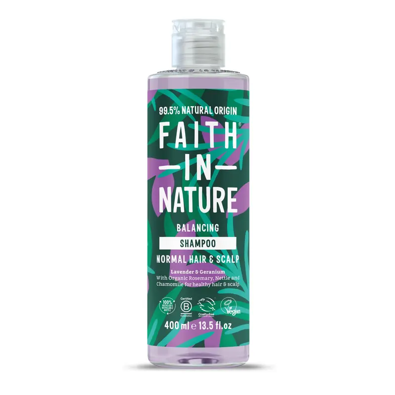 FAITH IN NATURE Shampoing Naturel – Végan & Cruelty-Free, Sans SLS ni parabènes – Lavande & Géranium – 400 ml
