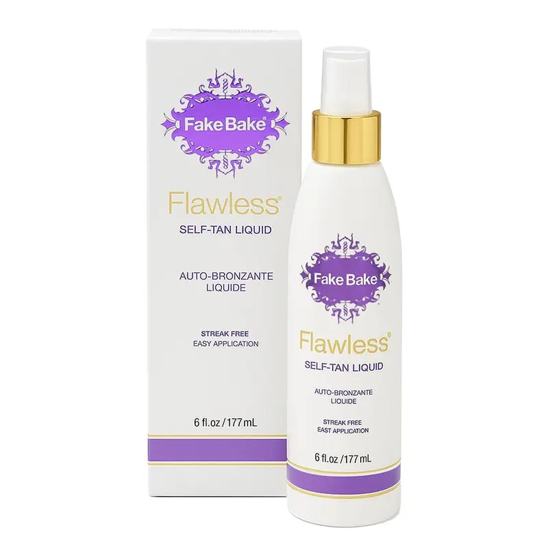 Fake Bake Flawless Self-Tanning Liquid – Bronzage naturel sans traces (6 oz) avec mitaine