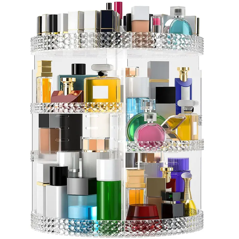 Famitree Organisateur Maquillage 360° XL – Grand Porte-Parfums en Acrylique Transparent, Vanity