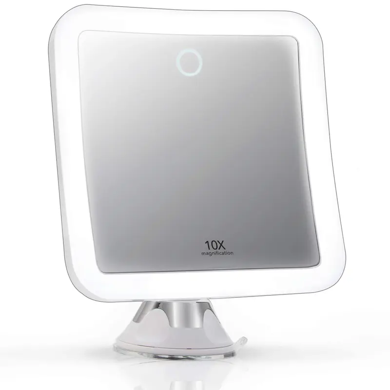 Fancii Mira 2 – Miroir 10x lumineux, rechargeable et sans fil, avec 3 LED et ventouse verrouillable