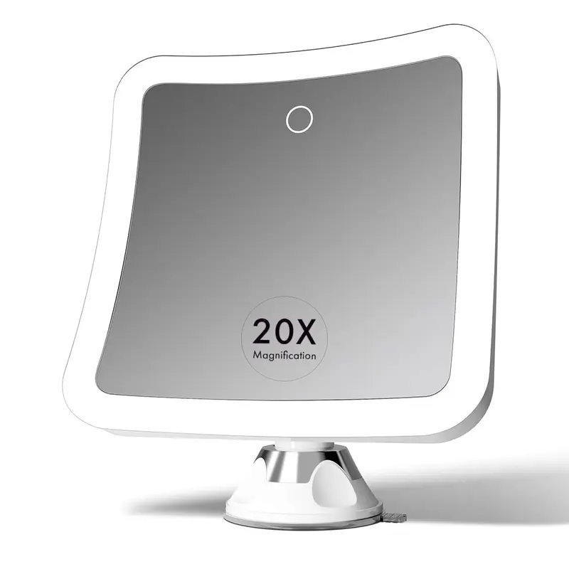 Fancii Miroir Maquillage 20x avec LED – Rechargeable, Zoom Élevé, Miroir de Voyage 7 po