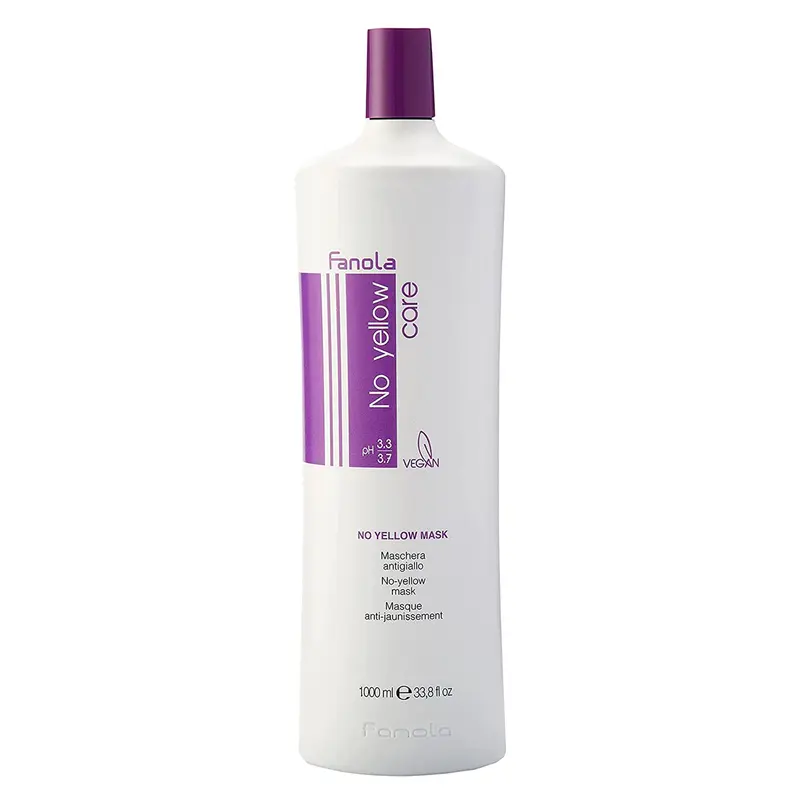 Fanola No Yellow Masque Violet — Soin acide pour cheveux blonds, décolorés et gris (33,8 fl oz)