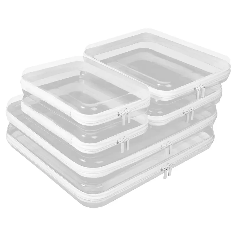 Fantasyon – Ensemble de 3 pochettes rigides transparentes (14 po, 10 po et 8 po) – Organisateur de voyage et maquillage