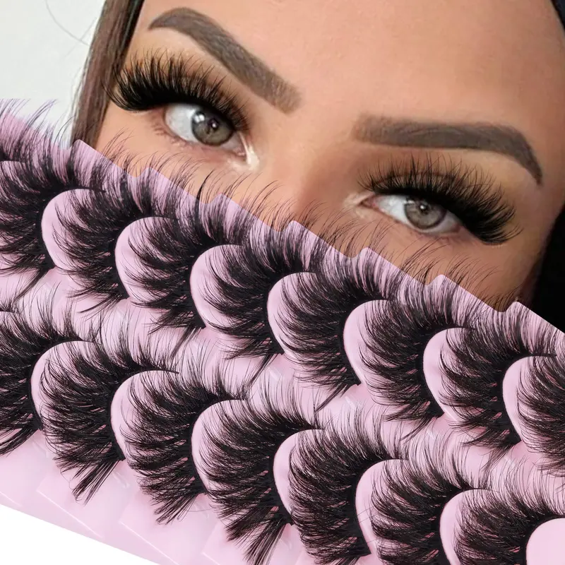 FANXITON Faux Cils Mink 20 mm – Effet oeil-chat, 5D dramatique, Lot de 10 paires
