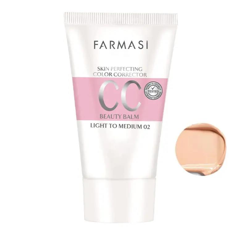 FARMASi CC Crème – Teinte Light à Medium, Hydratante, Couverture légère, SPF 25