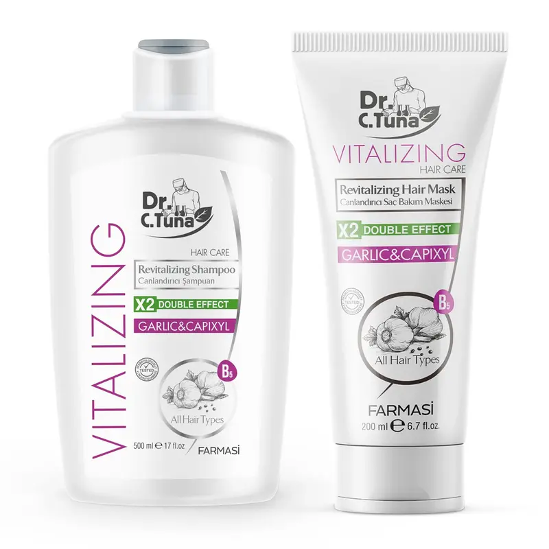 FARMASI Dr. C. Tuna Shampoing Vitalisant à l'Ail et Masque Cheveux — Capixyl