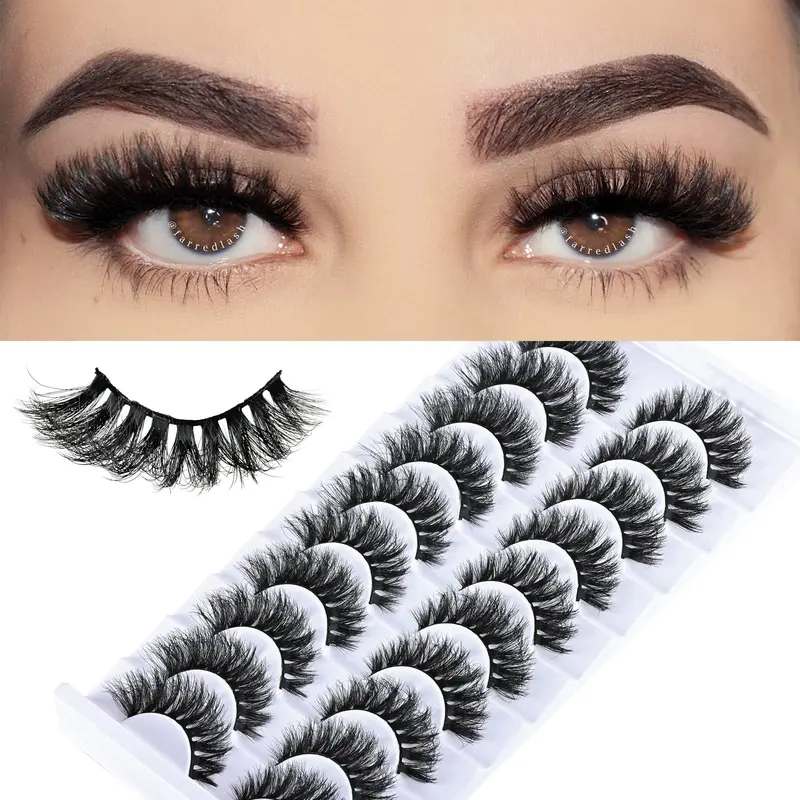 FARRED Cils Mink Court et Délicats — 10 Paires, Volume Naturel, Regard Plume
