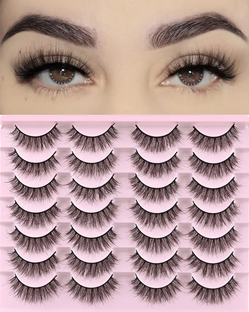 FARRED Cils Naturels F5 — Pack 14 Paires Faux Cils Vison Synthétique 8–15 mm