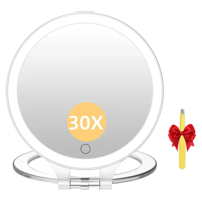 FASCINATE Miroir Grossissant 30X – Double Face LED Rechargeable