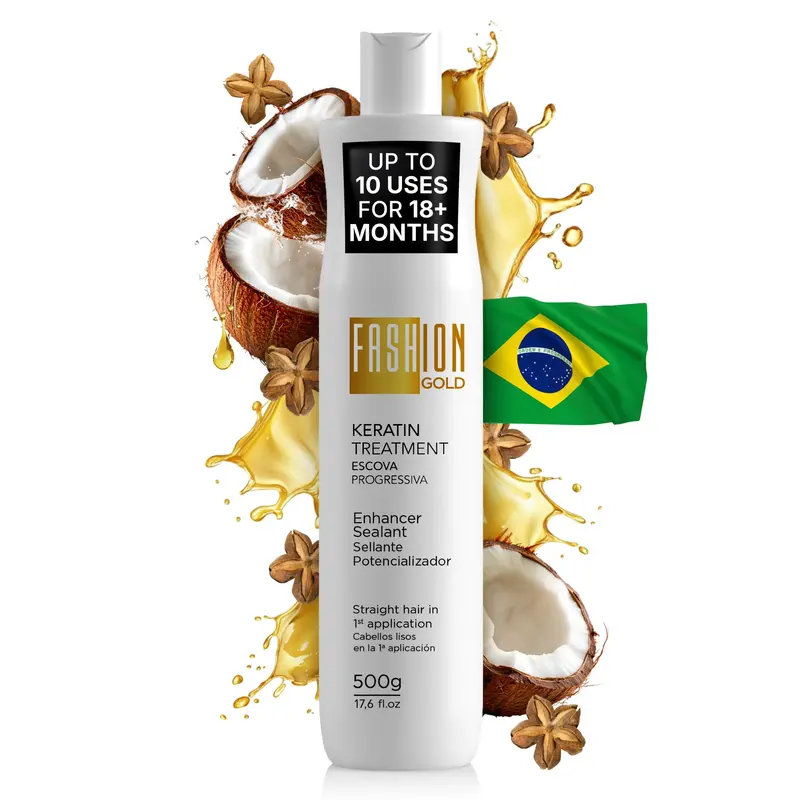 Fashion Gold Kératine Brésilienne Originale Sans Formol (10 Utilisations)