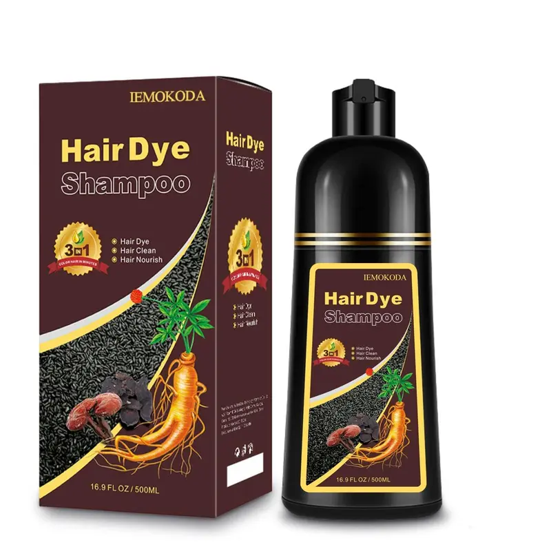 Fedulili Shampoing Teinture Cheveux 3-en-1 Brun Clair — Couleur naturelle durable (500 ml)