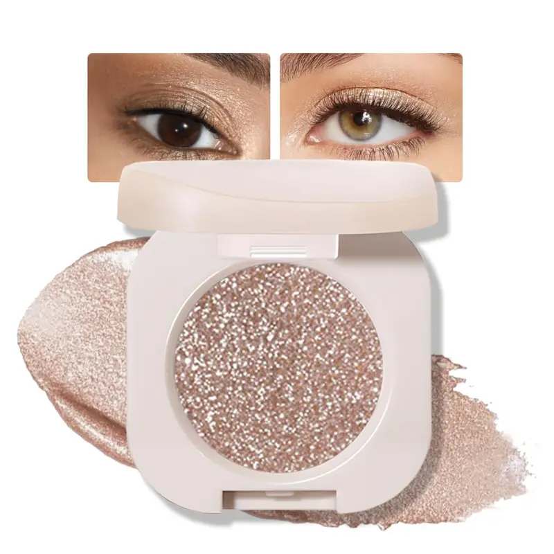FeiCuiYun Palette d'Ombres Étincelantes – Teintes Brunes Claires pour Femmes Plus Âgées