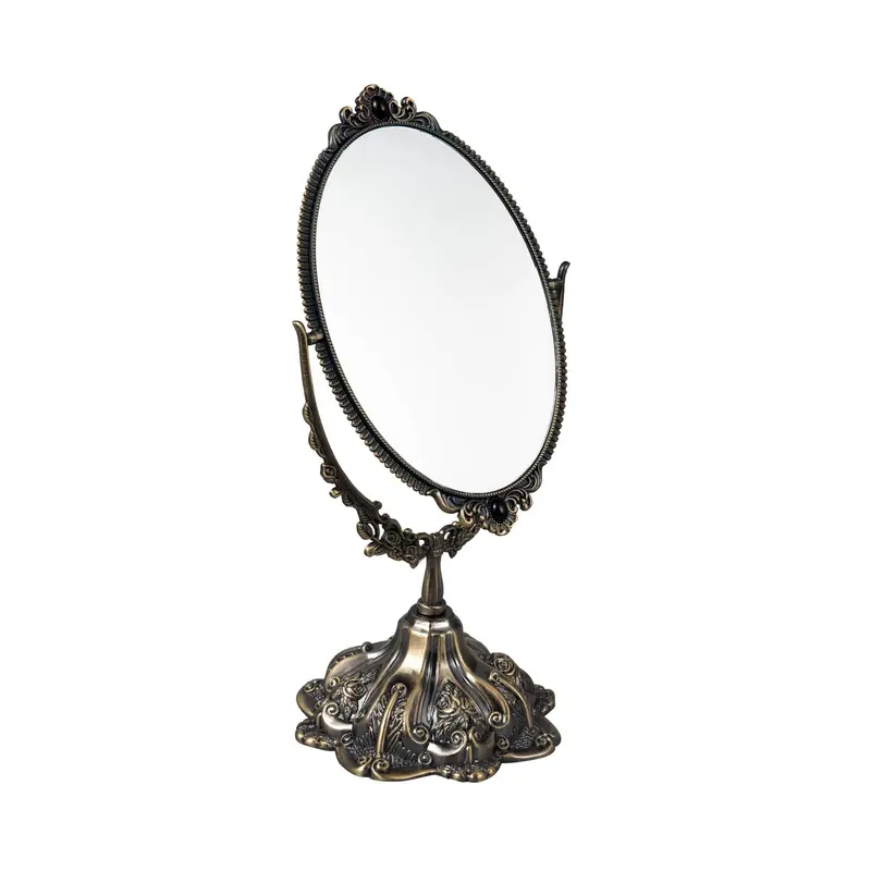Feyarl Miroir Vanity Vintage Ovale Bronze – Double Face Pivotant sur Table