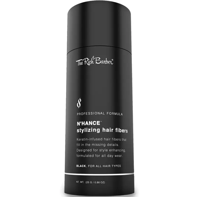 Fibres Capillaires N’Hance The Rich Barber – Approvisionnement 3 mois, Noir