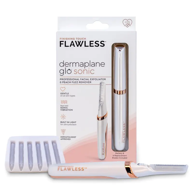 Finishing Touch Flawless Dermaplane Glo Sonic – Exfoliation par dermaplanage lumineuse, 6 lames de rechange