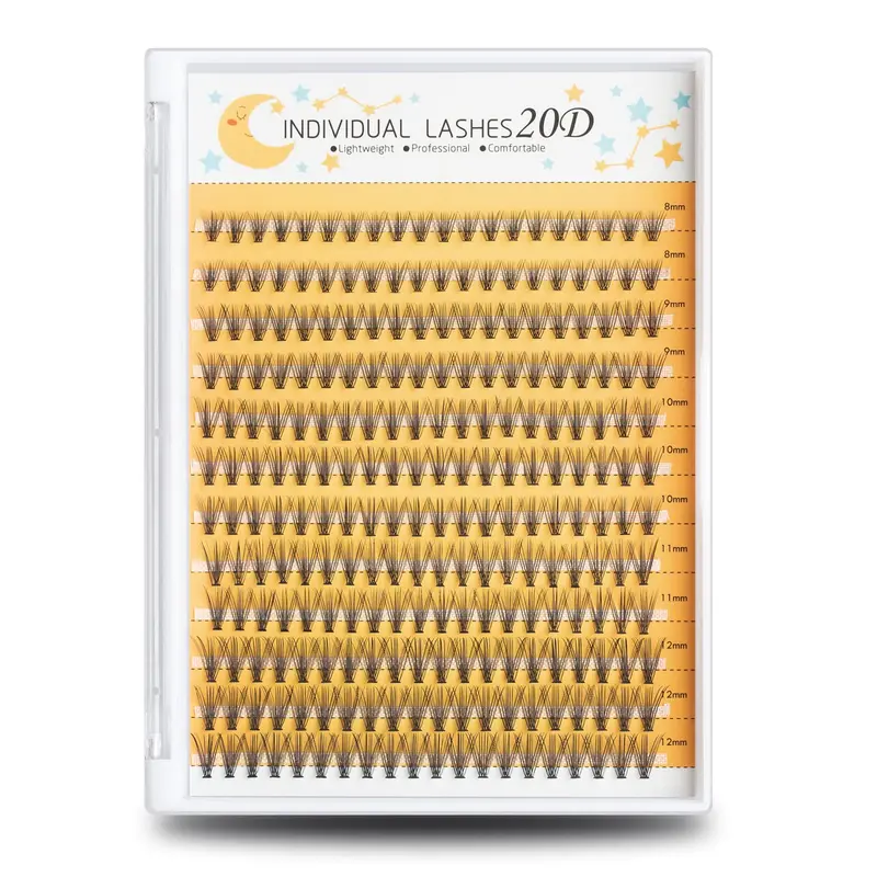 FinyDreamy – Extensions de cils 240 pièces, pack volume 20D, longueurs 8-12 mm, courbure C