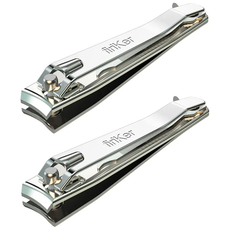 firiKer – 2 pièces Coupe-ongles en acier inoxydable avec levier large et lime rotative – pour hommes et femmes