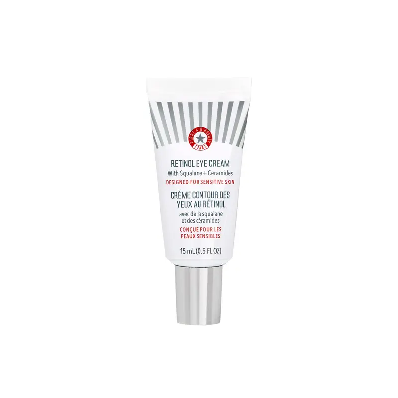 First Aid Beauty – Crème contour des yeux au rétinol encapsulé avec squalane et céramides, 0,5 oz (15 ml)