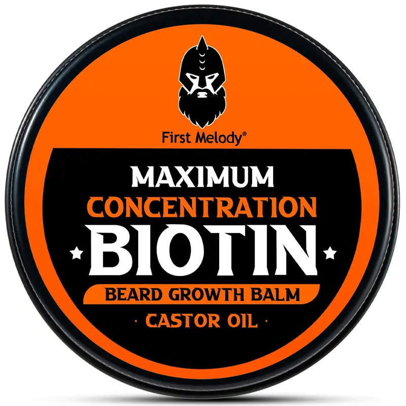 First Melody Baume Barbe Biotine 2x – Croissance Potentielle, Style et Douceur, 2 oz