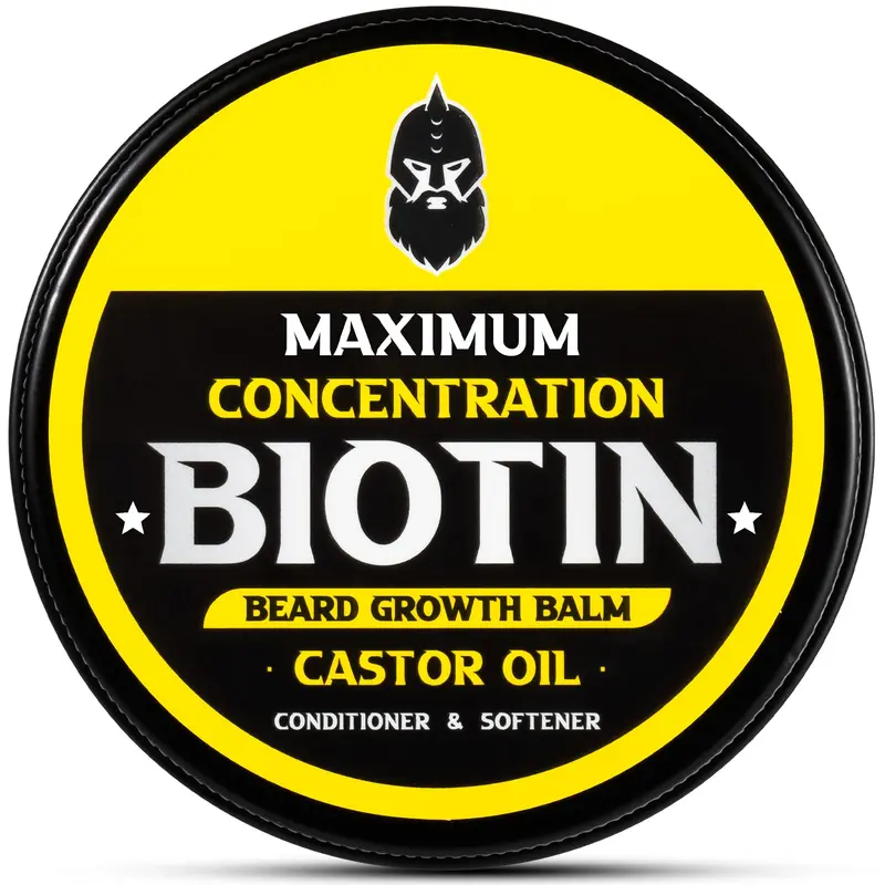First Melody Baume Barbe Biotine Concentration Maximale – Pour la pousse, la douceur et le coiffage, avec huile d'argan, ricin et jojoba, 2 oz, parfum santal