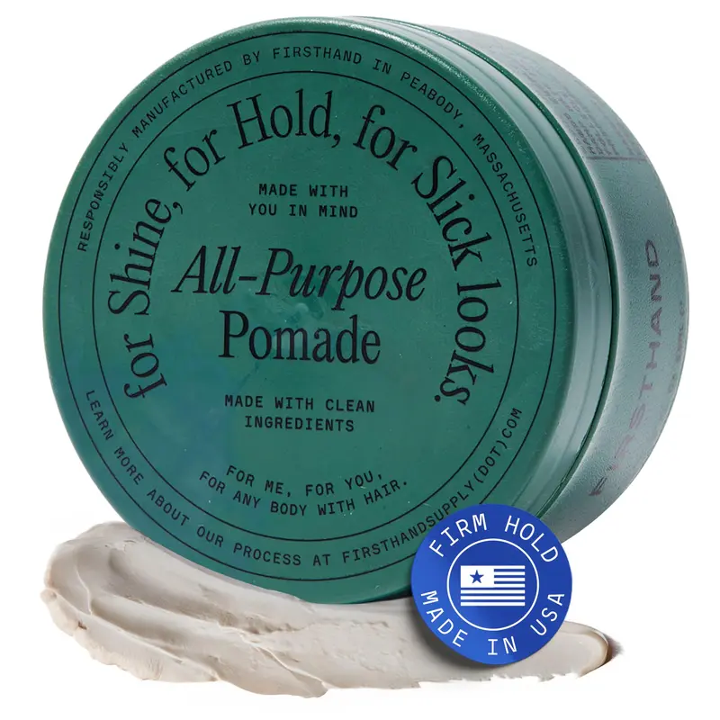 Firsthand Pommade Polyvalente – Tenue ferme et flexible, Brillance naturelle – Pomade à base d’eau avec Aloe & Beurre de Karité – 3 oz