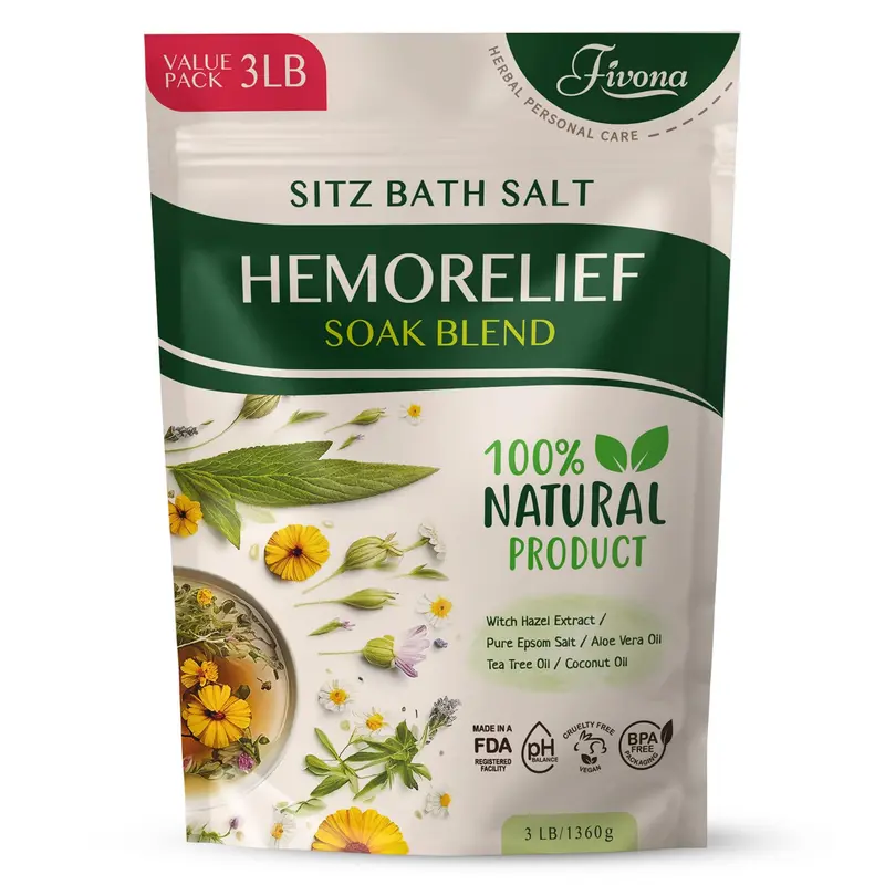 FIVONA – Sels Sitz pour hémorroïdes | Mélange Epsom et Huiles Naturelles, Pack Économique 3 lb