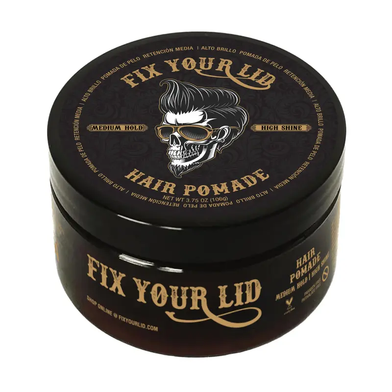 Fix Your Lid – Pomade capillaire pour hommes à base d'eau, tenue moyenne et brillance élevée – facile à laver – tous types de cheveux – 3,75 oz