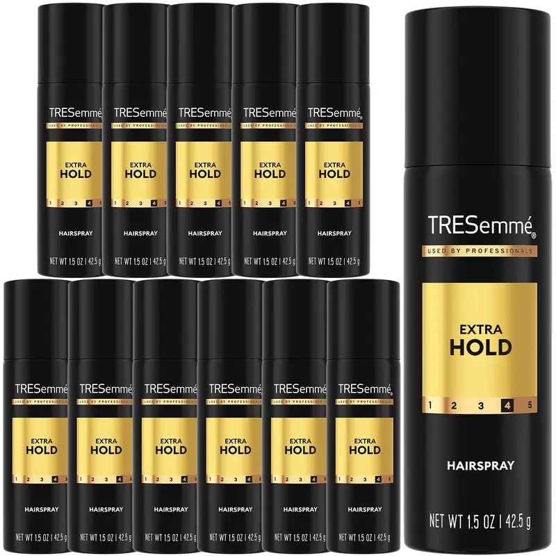 Fixatif Cheveux TRESemmé Voyage – Maintien Extrême, Anti-Frizz, Pack de 12 Flacons 42 ml chacun