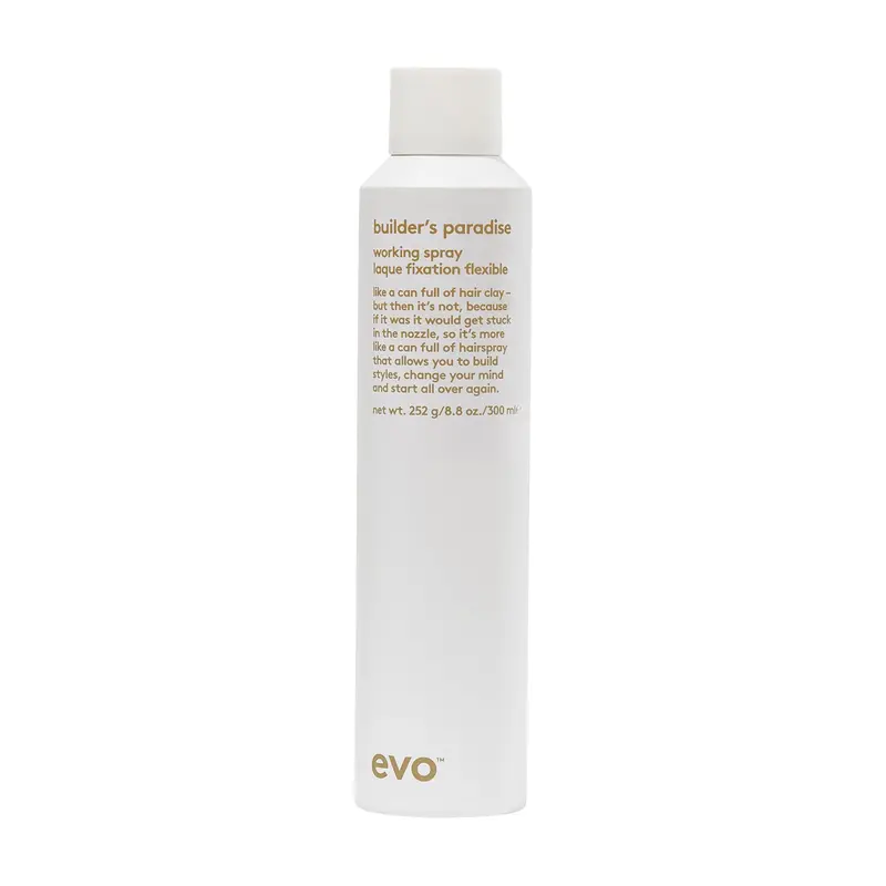Fixatif Coiffant EVO Builder's Paradise – Tenue Moyenne et Léger, Finition Réutilisable – 250 ml