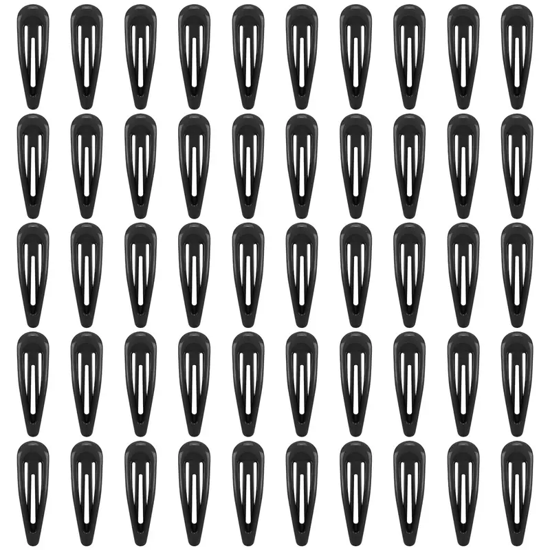 FLAREANN – Clips à cheveux noirs brillants, 50 pièces, 2 pouces, anti-glisse, métal