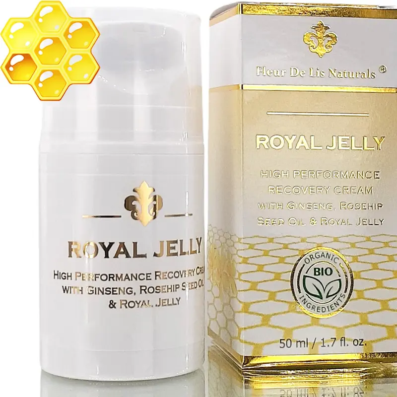 Fleur De Lis Naturals Crème Visage Anti-Âge à la Gelée Royale – Hydratation et Raffermissement – 1,7 oz (50 ml)