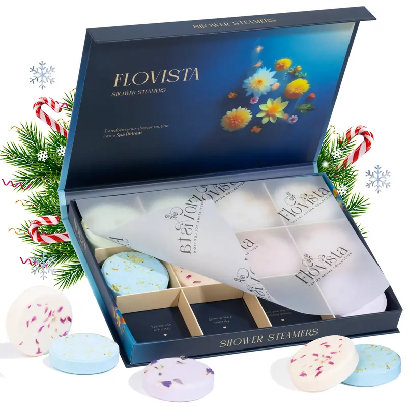 Flovista – Bombes de douche aromathérapie (12 pièces) – Cadeaux pour femmes, détente et bien-être