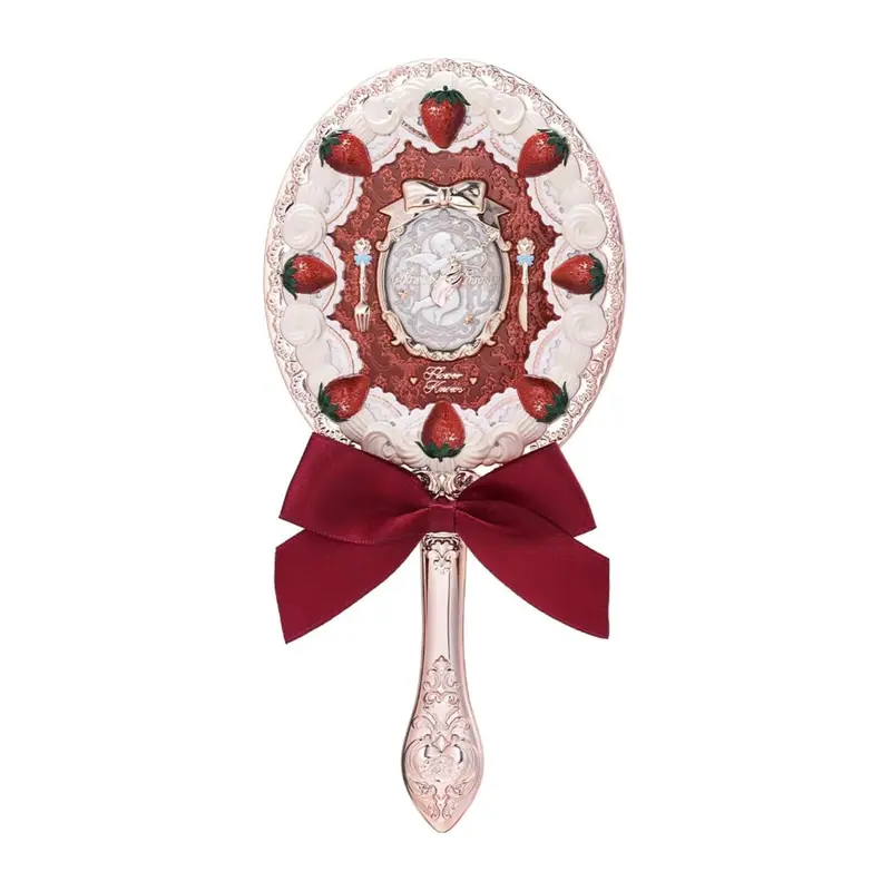 Flower Knows Miroir Main Princesse Vintage Fraise Cupidon — Manche Longue, Velours Rouge