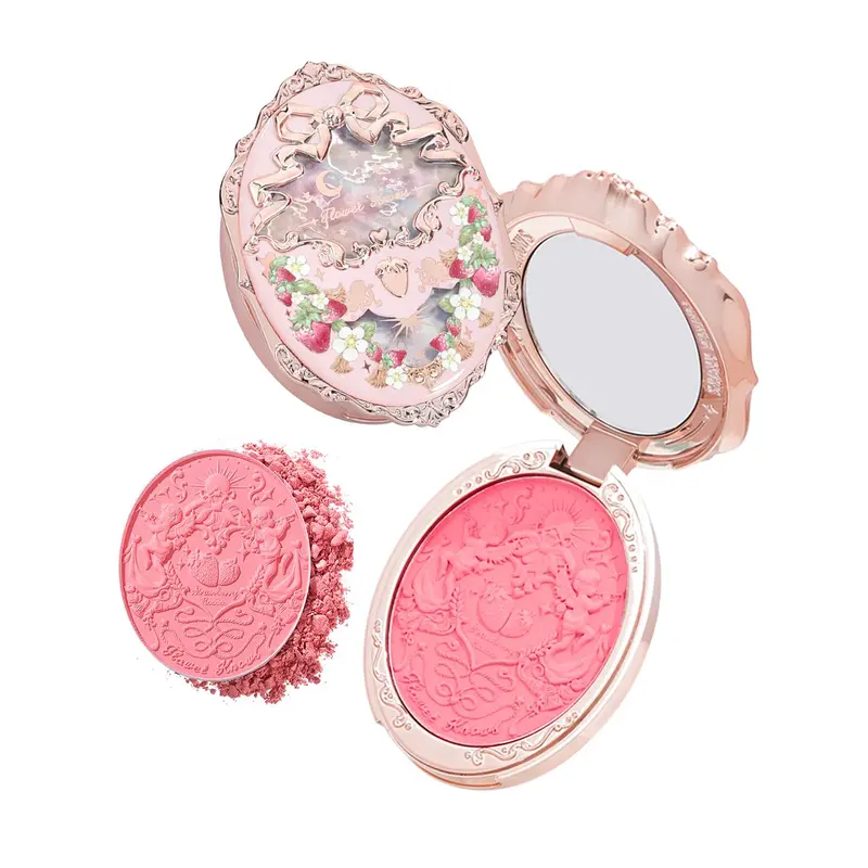 Flower Knows Strawberry Rococo Embossed Blush – Fard à joues poudre fine, teinte G01 Rose Romantique, 0,16 oz