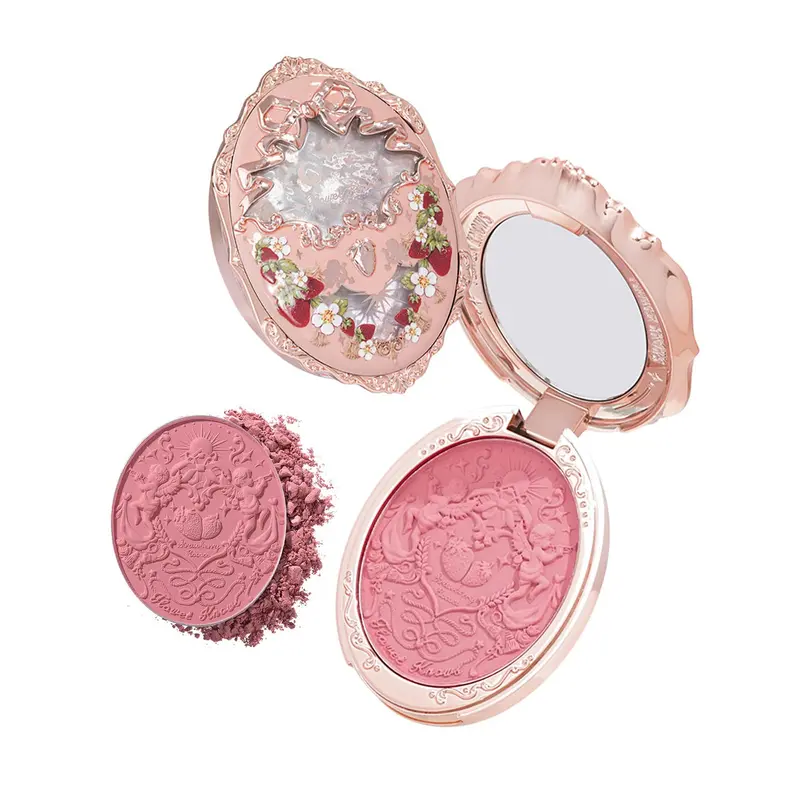 Flower Knows Strawberry Rococo Embossed Blush – Fard à joues rosé, motif embossé