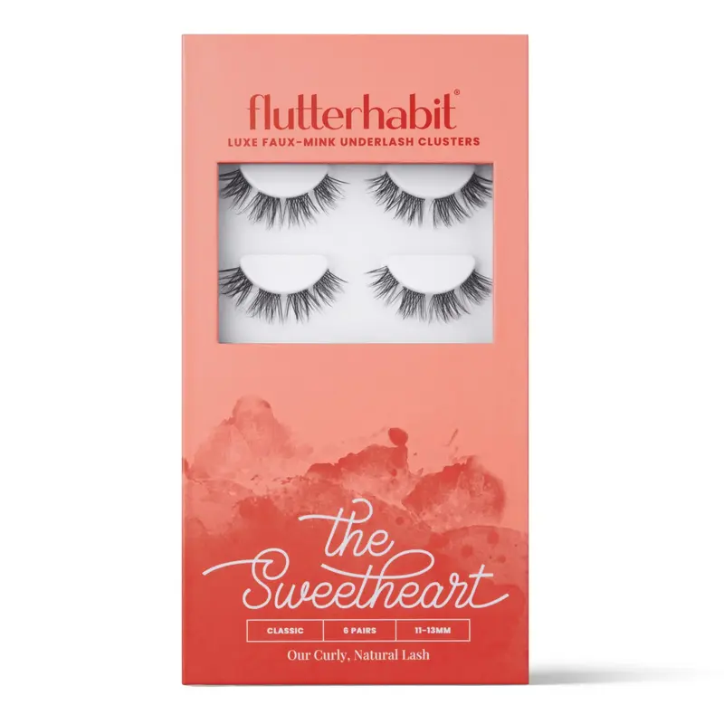 FlutterHabit Sweetheart — Ensembles de Cils en Clusters Regard Poupée Kit Extensions à Domicile (6 Ensembles) Colle Non Incluse